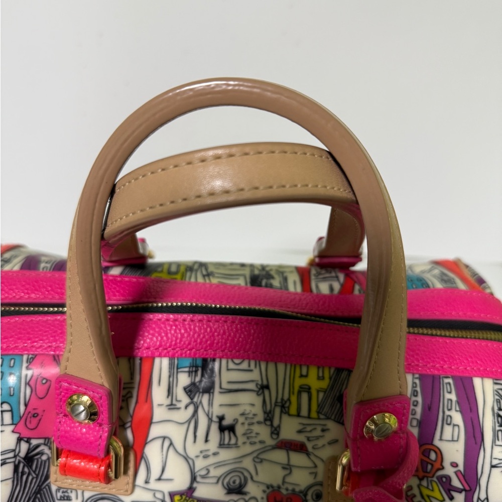 Henri Bendel Pink and Orange Satchel with Graphic Design - Picture 4 of 16